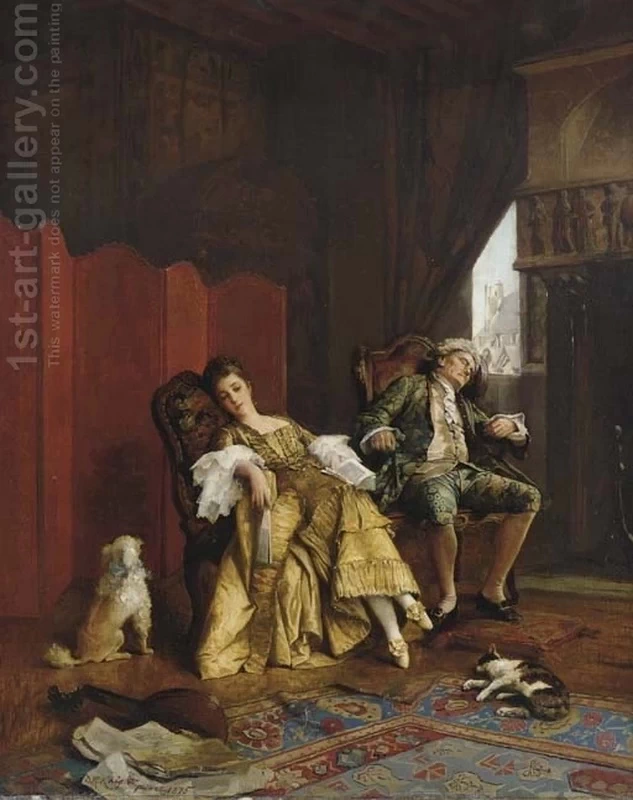 Eleganti figure in un interno